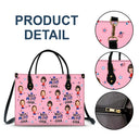 Gift For Mother,Gift For Grandma,Happy,Summer,Independence Day,Non-Eng,Photo,Icon,Humorous - Custom Photo Stars & Stripes Best Mom Grandma Ever - Personalized Leather Bag