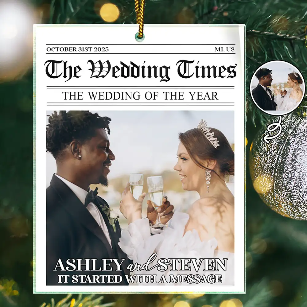 Gift For Couples, Gift For Husband, Gift For Wife, Love, Custom Photo - Custom Photo Started With A Message Couples - Personalized Custom Shaped Acrylic Ornament