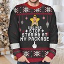 Funny,Christmas,Custom Photo - Custom Photo Stop Staring At My Package - Personalized Unisex Ugly Sweater