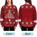 Funny,Christmas,Custom Photo - Custom Photo Stop Staring At My Package - Personalized Unisex Ugly Sweater