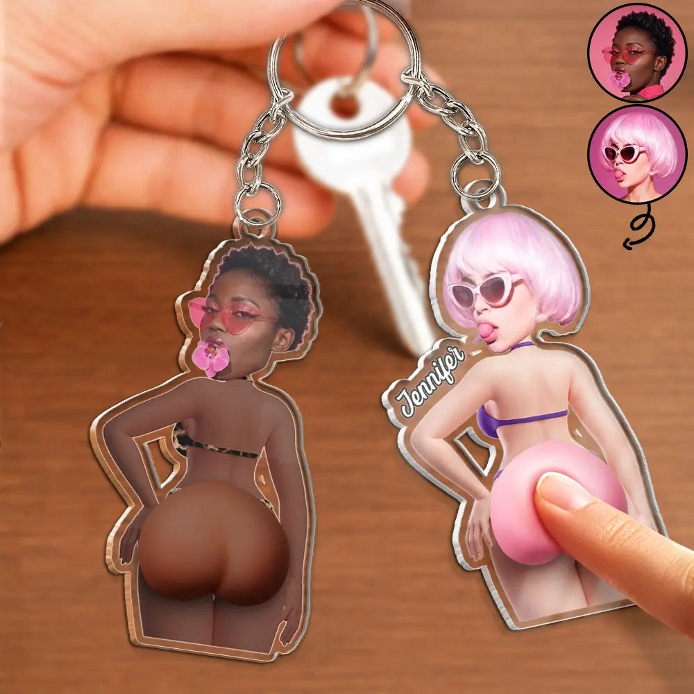 Custom Photo Summer Calling Booty - Personalized Squishy Acrylic Keychain