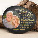 Custom Photo,Gift For Couples,Gift For Husband,Gift For Wife,Gift For Boyfriend,Gift For Girlfriend,Happy - Custom Photo Thank You For Being My Rock - Personalized Printed Rock