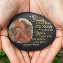 Custom Photo,Gift For Couples,Gift For Husband,Gift For Wife,Gift For Boyfriend,Gift For Girlfriend,Happy - Custom Photo Thank You For Being My Rock - Personalized Printed Rock