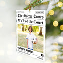 Gift For Kids, Gift For Grandkids, Baseball, Happy, Custom Photo, Christmas - Custom Photo The Baseball Times - Personalized Custom Shaped Acrylic Ornament