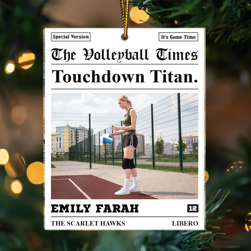 Gift For Kids, Gift For Grandkids, Baseball, Happy, Custom Photo, Christmas - Custom Photo The Baseball Times - Personalized Custom Shaped Acrylic Ornament