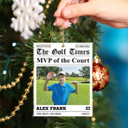 Gift For Kids, Gift For Grandkids, Baseball, Happy, Custom Photo, Christmas - Custom Photo The Baseball Times - Personalized Custom Shaped Acrylic Ornament