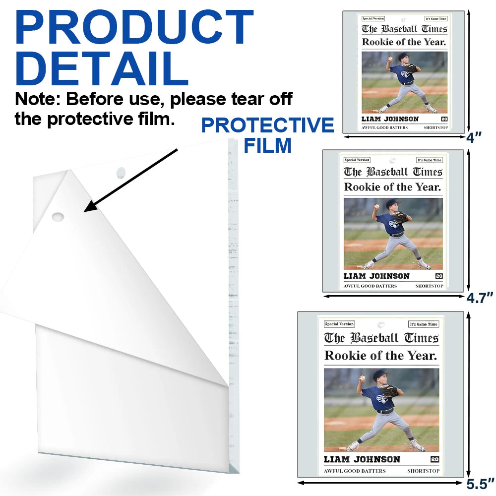 Gift For Kids, Gift For Grandkids, Baseball, Happy, Custom Photo, Christmas - Custom Photo The Baseball Times - Personalized Custom Shaped Acrylic Ornament