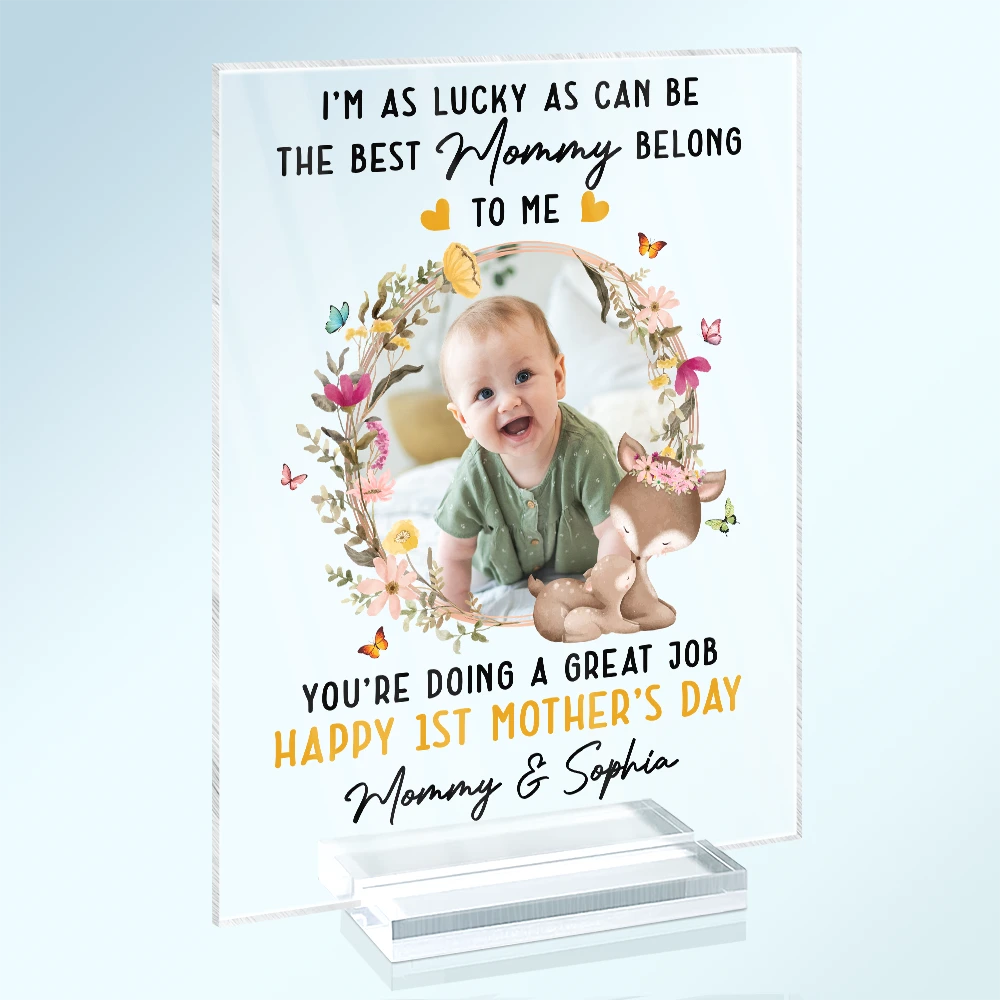 Custom Photo The Best Mommy Belongs To Me - Personalized Vertical Rectangle Acrylic Plaque