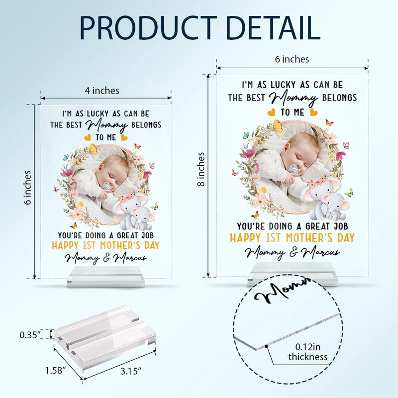 Custom Photo The Best Mommy Belongs To Me - Personalized Vertical Rectangle Acrylic Plaque