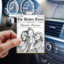 Custom Photo,Gift For Bestie,Photo,Humorous - Custom Photo The Besties Times - Personalized Custom Shaped Car Visor Clip