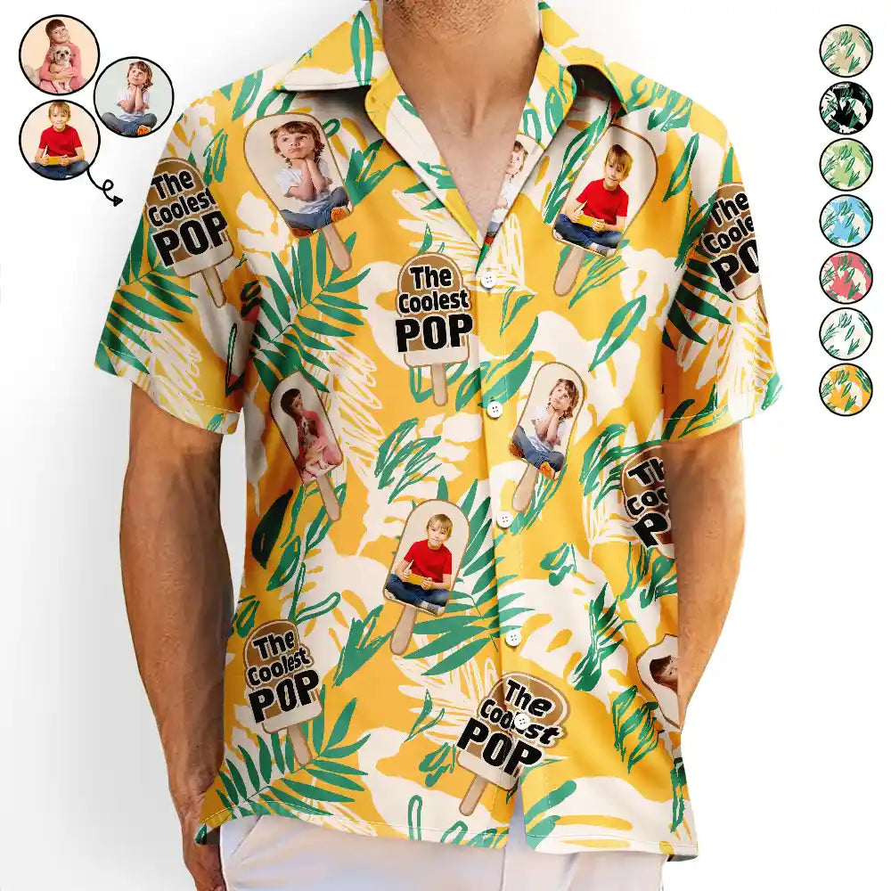 Custom Photo The Coolest Pop - Personalized Hawaiian Shirt