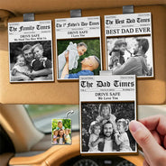 Gift For Father, Custom Photo, Top Market, Non-Eng, Photo, Grateful - Custom Photo The Father's Day Times - Personalized Custom Shaped Car Visor Clip - Pack