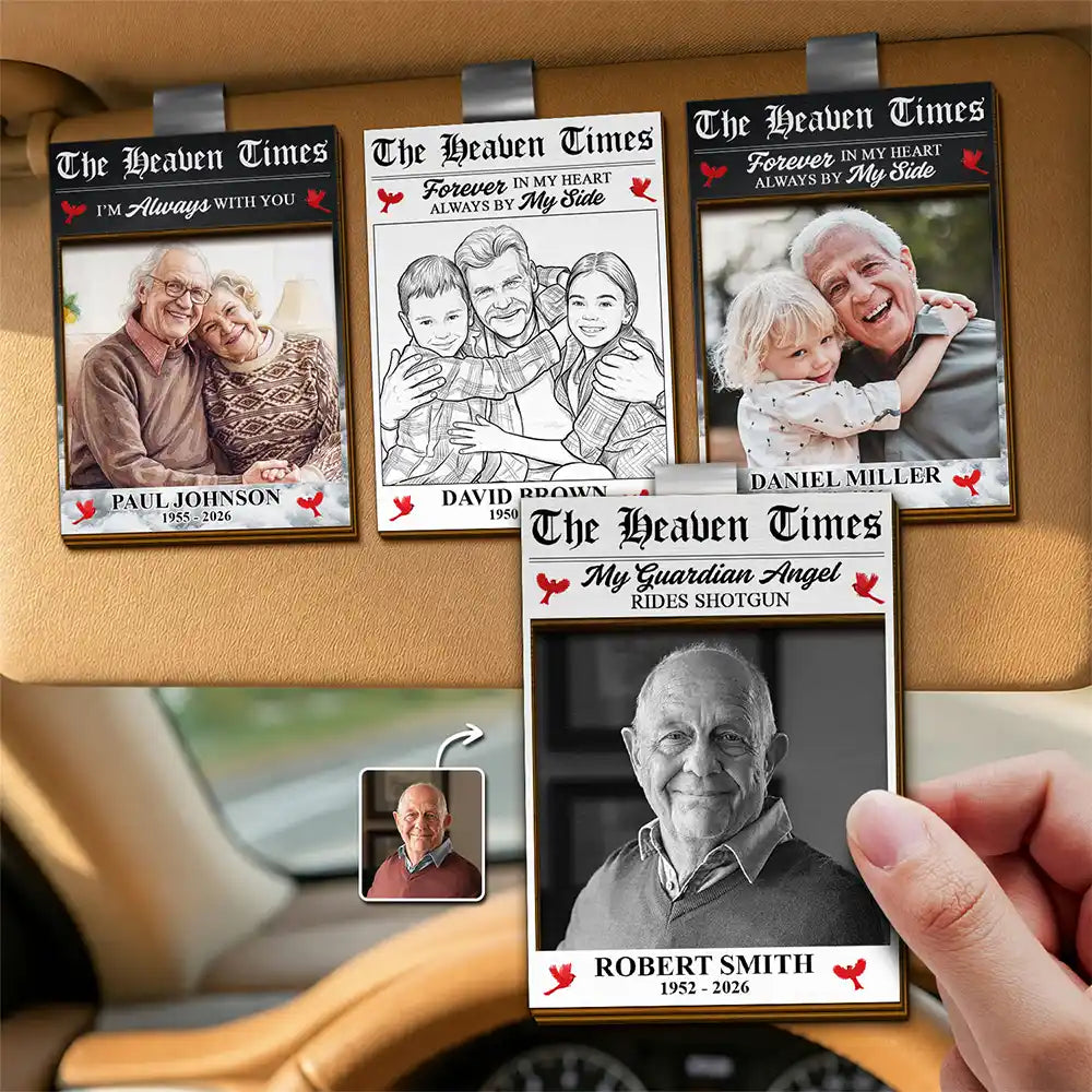 Custom Photo,Photo,Sympathetic - Custom Photo The Heaven Times - Personalized Custom Shaped Car Visor Clip