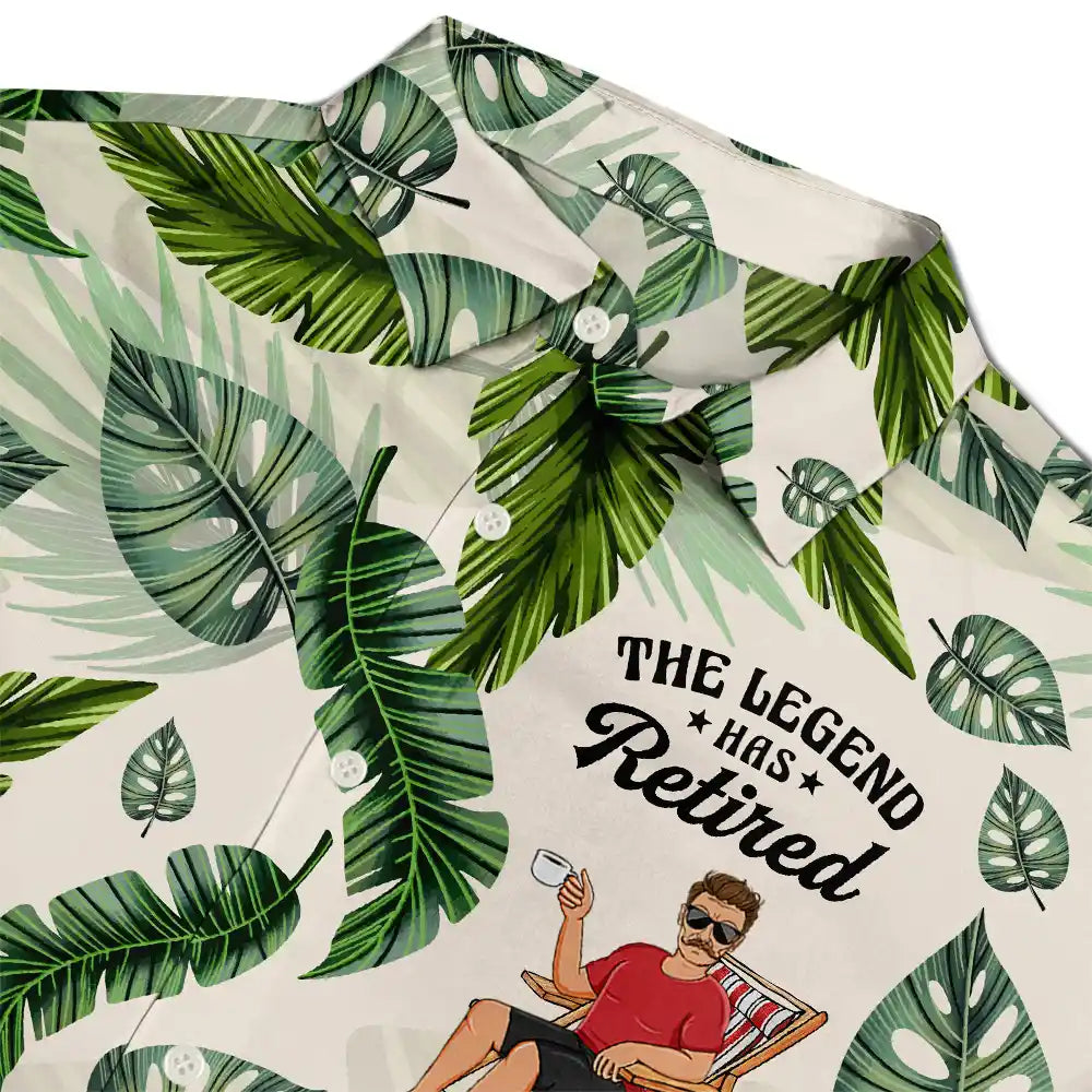 Beach, Summer, Poolside, Retirement, Gift For Women, Gift For Yourself, Gift For Wife, Funny - The Legend Has Retired - Personalized Hawaiian Shirt