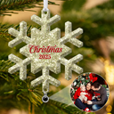 Christmas, Family, Parents, Gift For Grandparents, Happy, Cousin - Custom Photo The Love Between Family Is Forever - Personalized Custom Shaped Photo Projection Ornament