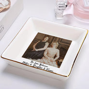 Custom Photo, Gift For Mother, Mom - Children, Happy - Custom Photo The Love Between Mother & Daughter - Personalized Ring Dish