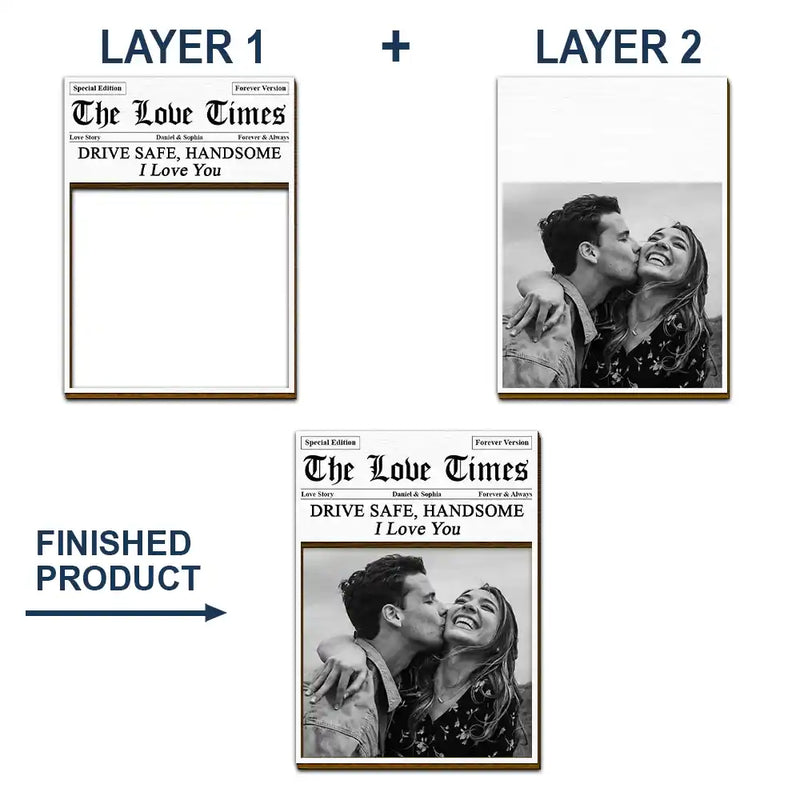 Custom Photo,Gift For Couples,Gift For Wife,Gift For Husband,Gift For Boyfriend,Gift For Girlfriend,LGBT,Photo,Romantic - Custom Photo The Love Times - Personalized Custom Shaped Car Visor Clip