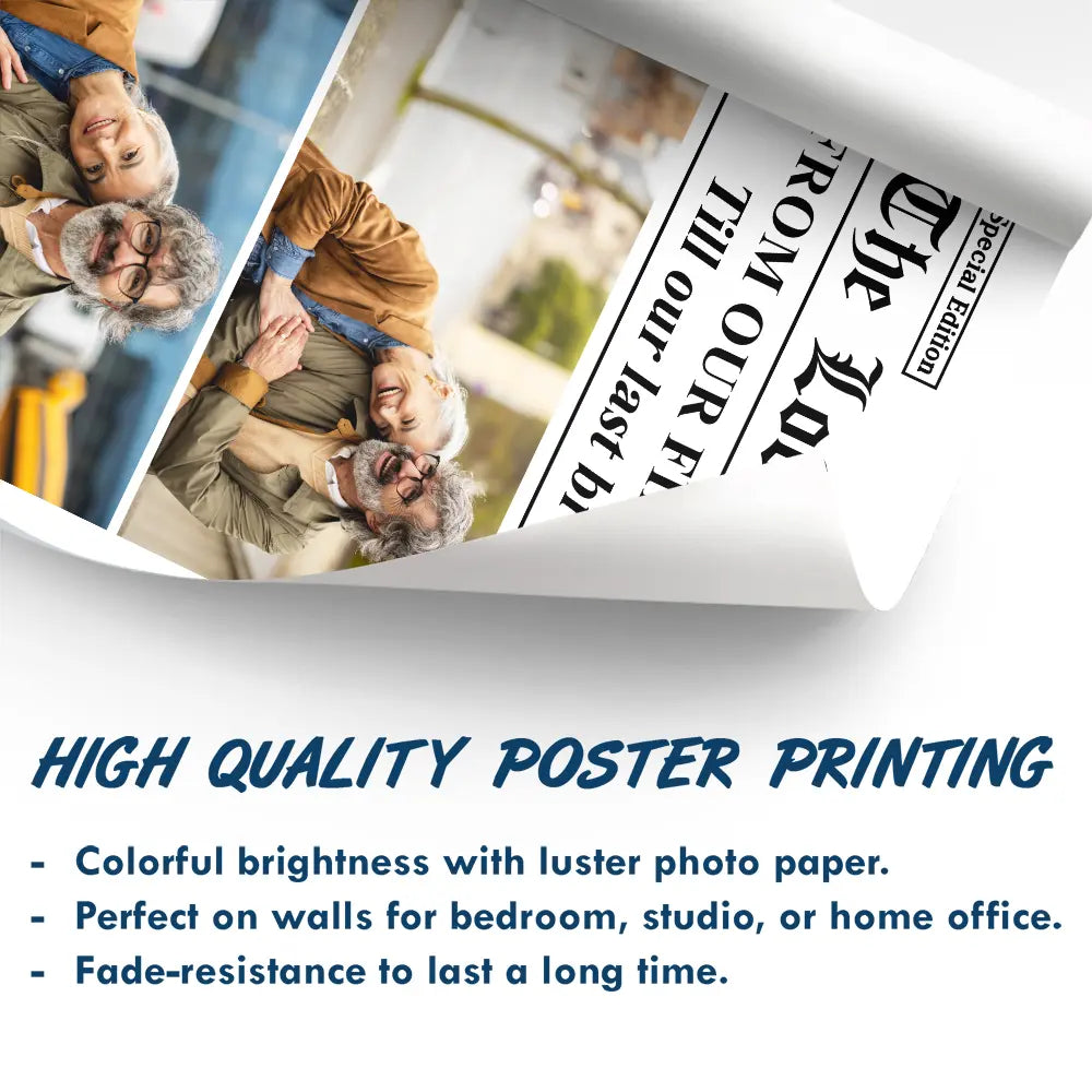 Old Couples,Gift For Couples,Gift For Women,Gift For Men,Gift For Wife,Gift For Husband,Gift For Boyfriend,Gift For Girlfriend,Love,LGBT - Custom Photo The Love Times Newspaper Theme - Personalized Poster