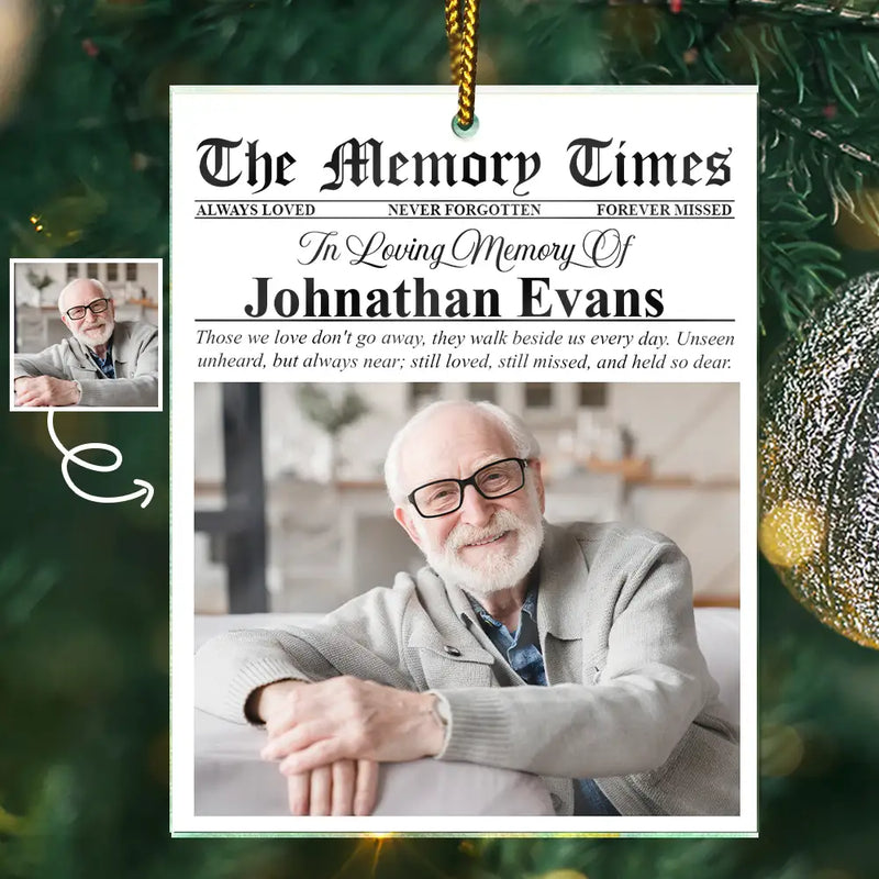 Memorial,Christmas,Family,Parents,Gift For Grandparents,Sad,Custom Photo - Custom Photo The Memory Times - Personalized Custom Shaped Acrylic Ornament