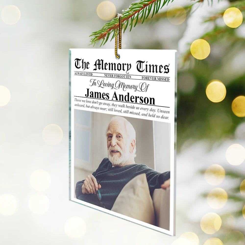 Memorial,Christmas,Family,Parents,Gift For Grandparents,Sad,Custom Photo - Custom Photo The Memory Times - Personalized Custom Shaped Acrylic Ornament