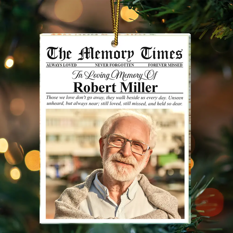 Memorial,Christmas,Family,Parents,Gift For Grandparents,Sad,Custom Photo - Custom Photo The Memory Times - Personalized Custom Shaped Acrylic Ornament