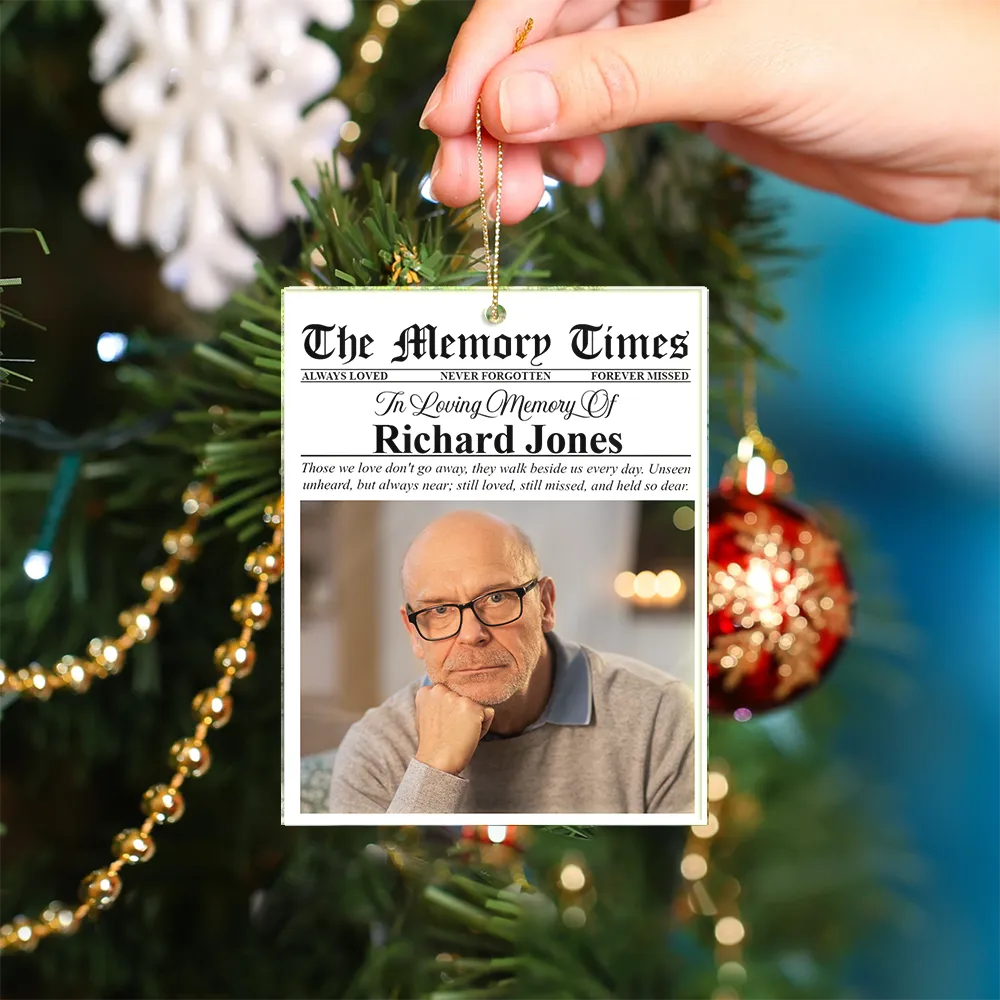 Memorial,Christmas,Family,Parents,Gift For Grandparents,Sad,Custom Photo - Custom Photo The Memory Times - Personalized Custom Shaped Acrylic Ornament