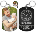 Gift For Father,New Dad,New baby,Happy - Custom Photo The Moment You Became My Daddy - Personalized Aluminum Keychain