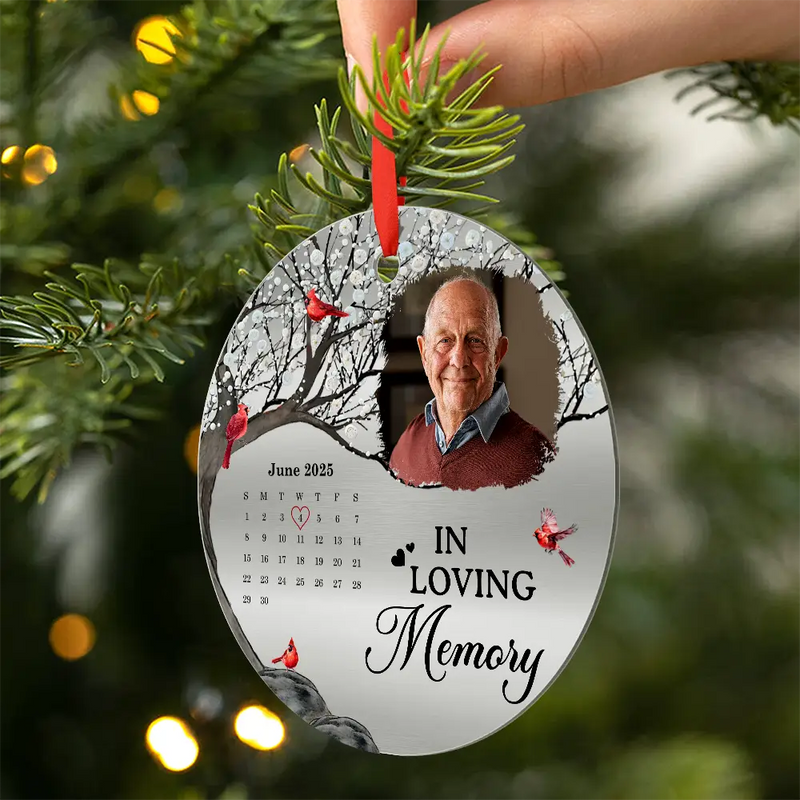 Christmas, Custom Photo, Sad, Memorial - Custom Photo The Moment Your Heart Stopped - Personalized Metal Ornament