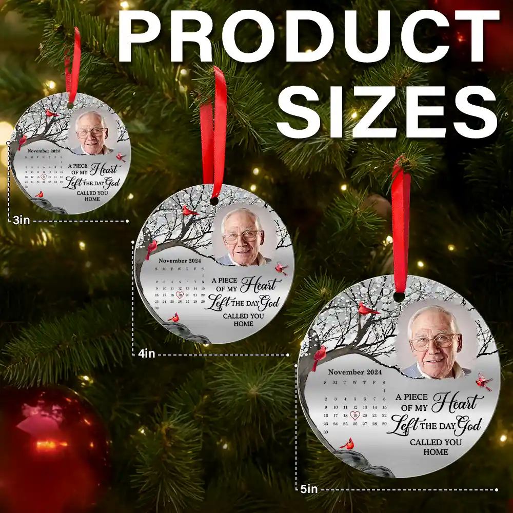 Christmas, Custom Photo, Sad, Memorial - Custom Photo The Moment Your Heart Stopped - Personalized Metal Ornament