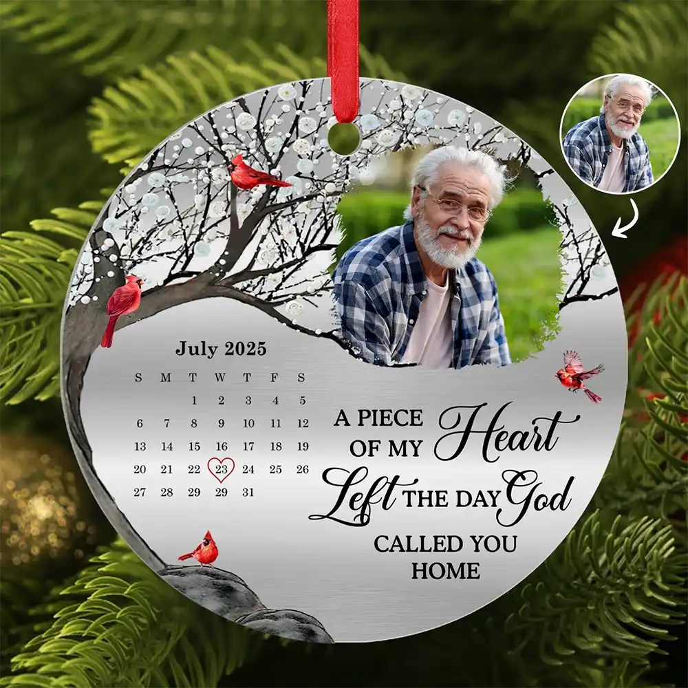 Christmas, Custom Photo, Sad, Memorial - Custom Photo The Moment Your Heart Stopped - Personalized Metal Ornament
