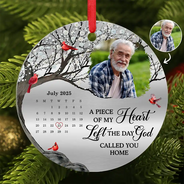 Christmas, Custom Photo, Sad, Memorial - Custom Photo The Moment Your Heart Stopped - Personalized Metal Ornament
