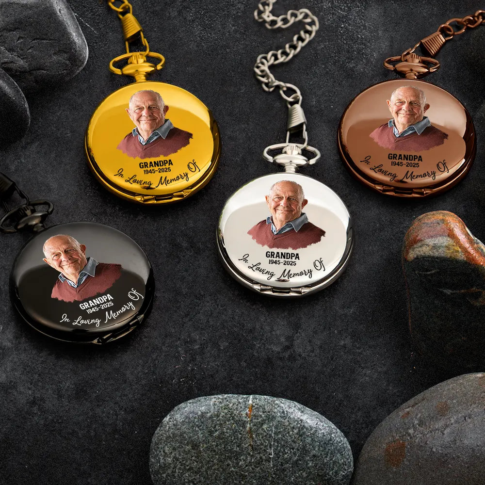 Custom Photo,Memorial,Family,Sad - Custom Photo The Moment Your Heart Stopped Mine Changed Forever - Personalized Pocket Watch