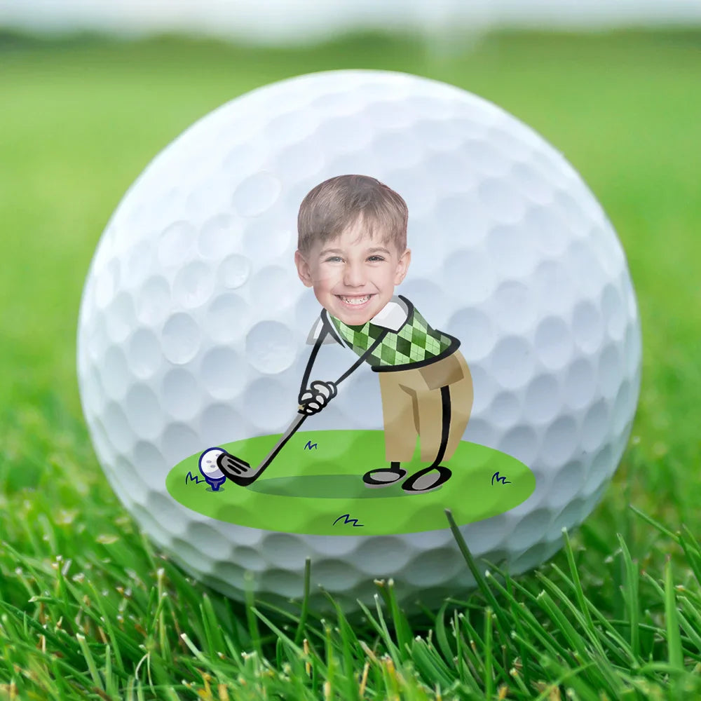 Custom Photo,Gift For Father,Sport Dad,Golf - Custom Photo The Most Tee-rific Dad By Par - Personalized Golf Ball