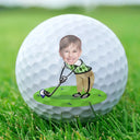 Custom Photo,Gift For Father,Sport Dad,Golf - Custom Photo The Most Tee-rific Dad By Par - Personalized Golf Ball