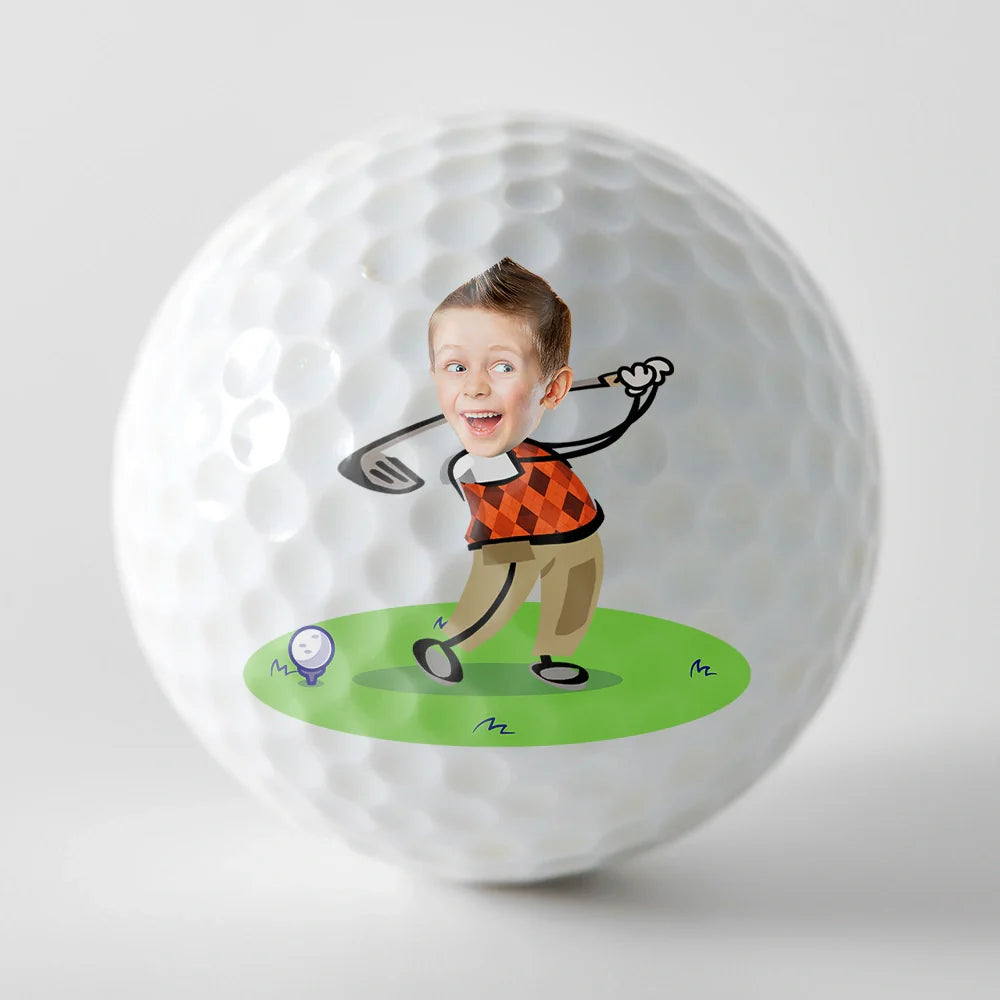 Custom Photo,Gift For Father,Sport Dad,Golf - Custom Photo The Most Tee-rific Dad By Par - Personalized Golf Ball