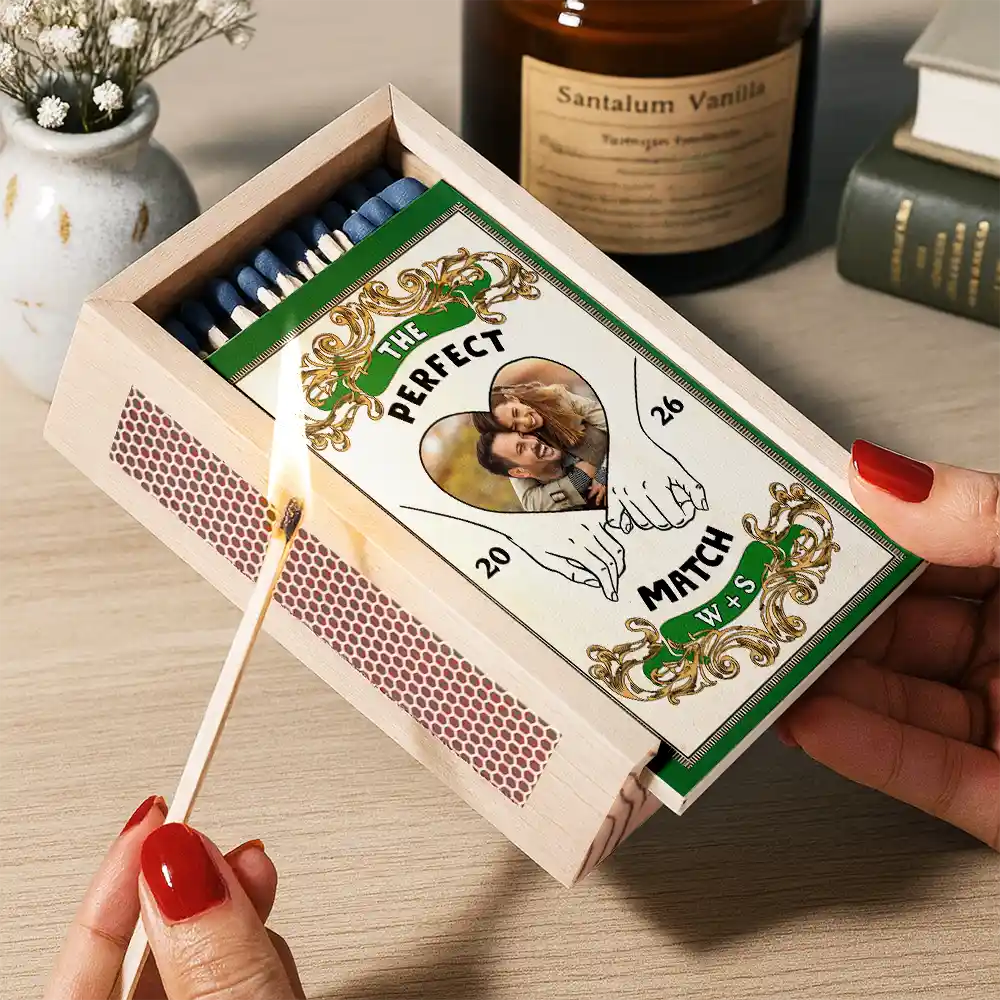 Custom Photo The Perfect Match - Personalized Wooden Matchbox – Wander ...