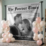 Custom Photo,Romantic,Gift For Couples,Wedding,Upload Full Photo - Custom Photo The Wedding Times - Personalized Backdrop