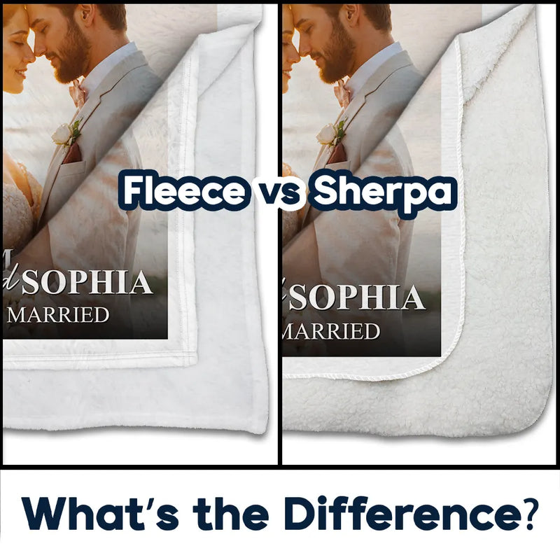 Custom Photo, Romantic, Gift For Couples, Wedding, Upload Full Photo - Custom Photo The Wedding Times - Personalized Fleece Blanket, Sherpa Blanket