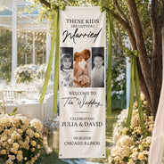 Custom Photo, Romantic, Gift For Couples, Wedding, Upload Full Photo - Custom Photo These Kids Are Getting Married - Personalized Vertical Banner