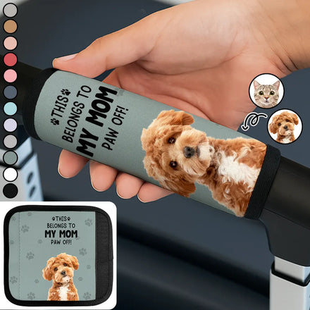 Custom Photo This Belongs To My Mom - Personalized Luggage Handle Wrap