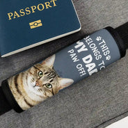 Pet Lovers, Custom Photo, Happy, Travel, Dog Lovers, Cat Lovers - Custom Photo This Belongs To My Mom - Personalized Luggage Handle Wrap