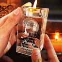 Gift For Husband, Gift For Men, Gift For Grandpa, Gift For Women, New Dad, Gift For Father, Gift For Grandma, Happy, New Mom, Gift For Mother - Custom Photo This Candle Burns In Loving Memory - Personalized Crystal Candle Holder