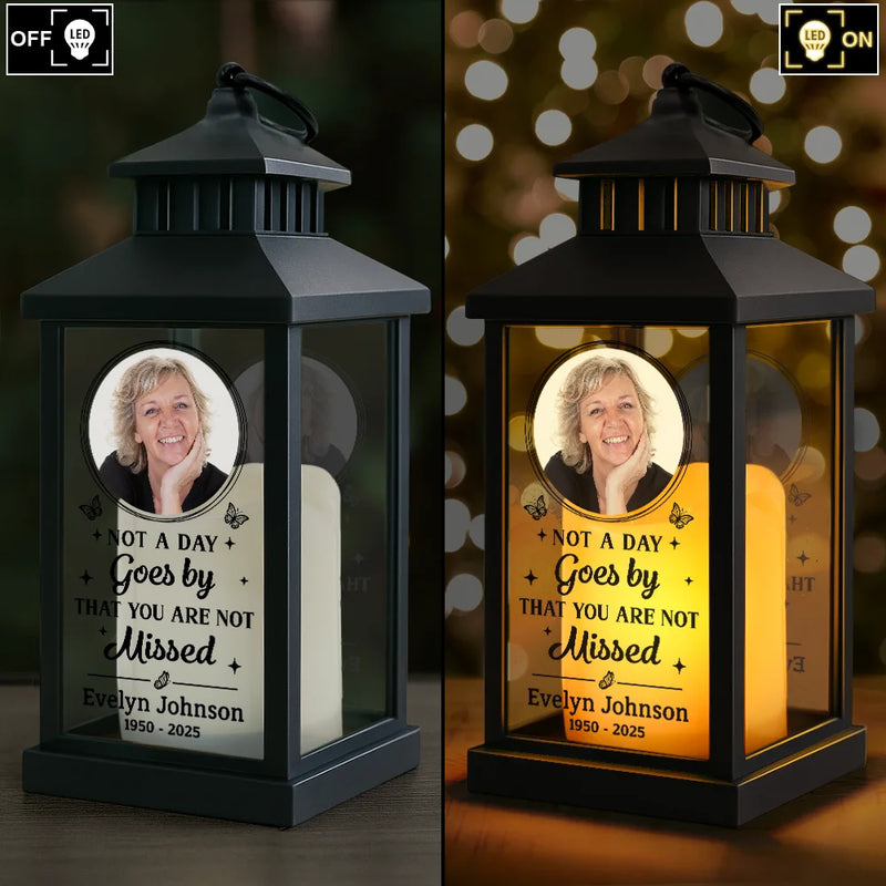 Memorial, Sad, Family, Parents, Gift For Grandparents - Custom Photo This Candle Burns In Loving Memory - Personalized LED Candle Lantern