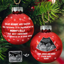 Christmas,New baby,New Dad,New Mom - Custom Photo This Christmas I'll Be Snuggled Up Newborn Baby - Personalized Ball Ornament