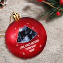 Christmas,New baby,New Dad,New Mom - Custom Photo This Christmas I'll Be Snuggled Up Newborn Baby - Personalized Ball Ornament