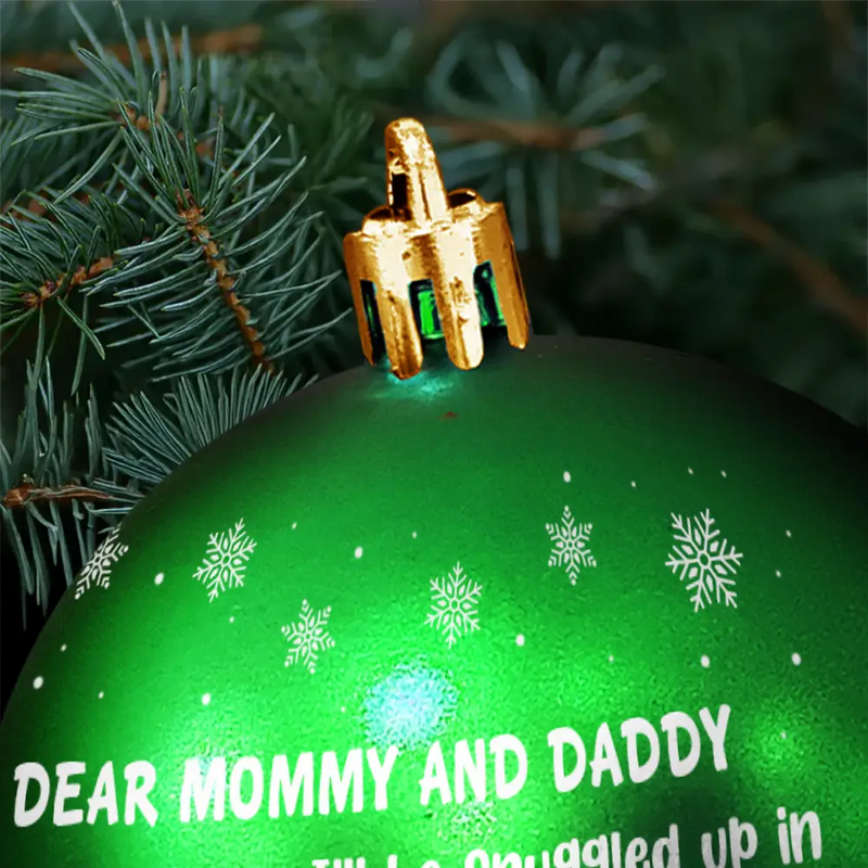 Christmas,New baby,New Dad,New Mom - Custom Photo This Christmas I'll Be Snuggled Up Newborn Baby - Personalized Ball Ornament