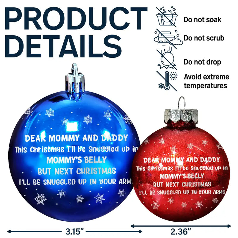 Christmas,New baby,New Dad,New Mom - Custom Photo This Christmas I'll Be Snuggled Up Newborn Baby - Personalized Ball Ornament