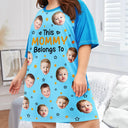 Gift For Grandma,Gift For Mother,Gift For Aunt,Happy,Custom Photo - Custom Photo This Grandma Mom Belongs To Funny Kids Pet - Personalized Women's Sleep Tee