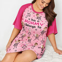 Gift For Grandma, Gift For Mother, Gift For Aunt, Happy, Custom Photo, Stick Figure - Custom Photo This Grandma Mom Belongs To Kids Pet - Personalized Women's Sleep Tee