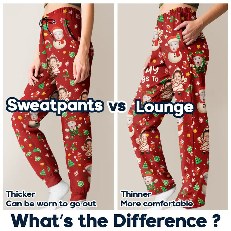 Gift For Grandpa, Gift For Mother, Gift For Father, Gift For Grandma, Happy, Christmas - Custom Photo This Grandpa Dad Belongs To Grandkids Christmas Characters - Personalized Pajama Pants